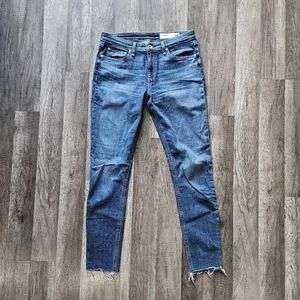 Rag and Bone Cate Mid-Rise Skinny Jeans Juni Raw Hem